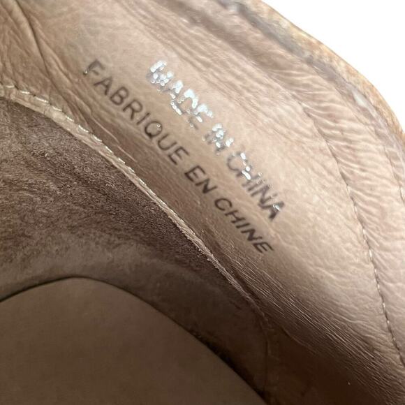 Jeffrey Campbell Rosalee Ankle Boots Women's 9 Suede Pull On Chunky Heel Beige - Picture 10 of 12